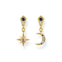 Thomas Sabo Royalty Star & Moon 18CT Gold-Plated Drop Earrings