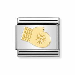 Nomination Composable Classic Link Steel & 18CT Gold Mitten Charm