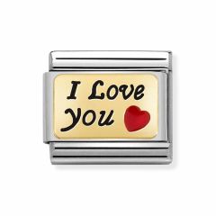 Nomination Composable Classic Steel & 18CT Gold I Love You Charm