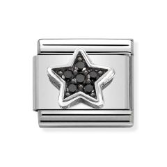 Nomination Composable Classic Steel Black Sparkle Star Charm