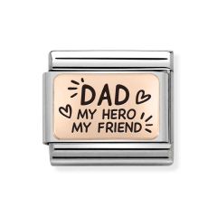 Nomination Composable Classic Steel & 9CT Rose Dad My Hero Charm