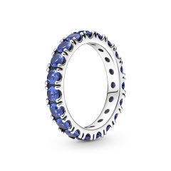 Pandora Sparkling Row Blue & Sterling Silver Eternity Ring