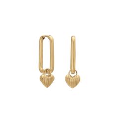 Rachel Jackson Deco Heart Oval Link Gold Hoop Earrings