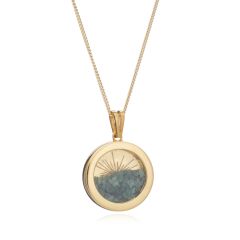 Rachel Jackson Small Sunburst Emerald & Gold Amulet Necklace