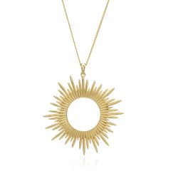 Rachel Jackson Electric Goddess Gold Statement Sun Necklace