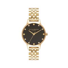 Olivia Burton Classics Midi Gold-Plated & Black Dial 30MM Watch