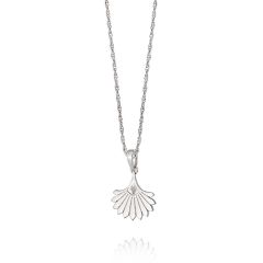 Daisy Palm Fan Sterling Silver Necklace