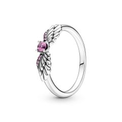Pandora Angel Wings Pink & Silver Ring