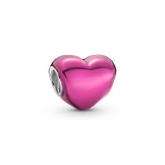 Pandora Moments Metallic Pink & Silver Heart Charm