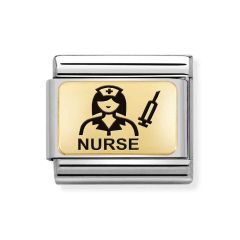 Nomination Composable Classic Nurse Steel & 18CT Gold Charm