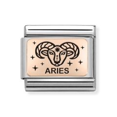 Nomination Composable Classic Aries Steel & 9CT Rose Charm