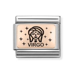 Nomination Composable Classic Virgo Steel & 9CT Rose Charm