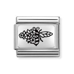 Nomination Composable Classic Bee with Flowers Steel Charm