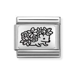 Nomination Composable Classic Hedgehog with Flowers Steel Charm