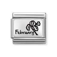 Nomination Composable Classic February Flowers Steel Charm