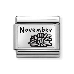 Nomination Composable Classic November Flowers Steel Charm