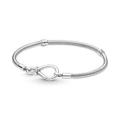 Pandora Moments Infinity Knot Clasp Silver Snake Chain Bracelet