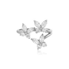 Olivia Burton Marquise Butterfly Silver Statement Ring