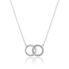 Olivia Burton Classic Bejewelled Interlink Silver Necklace
