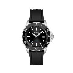 BOSS Watches Ace Steel & Black Rubber 43MM Men&rsquo;s Watch
