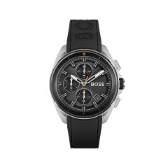 BOSS Watches Volane Chronograph Steel & Black Rubber 44MM Men's Watch