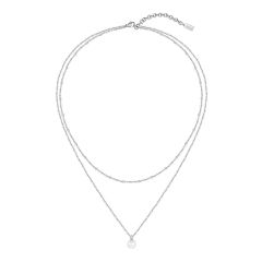 BOSS Jewellery Cora Pearl Silver Double Chain Necklace