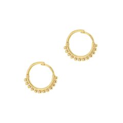 Gold-Plated Silver Ball Creole Hoop Earrings