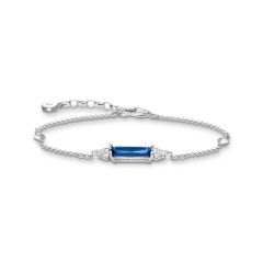 Thomas Sabo Octagon-Cut Blue Stone Silver Bracelet