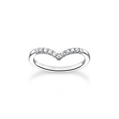 Thomas Sabo Charming Stone & Silver V-Shape Ring