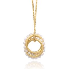 Rachel Jackson Eternity Rings Studded Pearl Gold Necklace