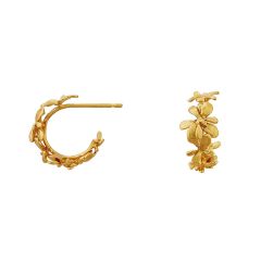 Alex Monroe Sprouting Rosette 22CT Gold-Plated Huggie Hoop Earrings