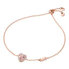 Michael Kors Brilliance Rose-Gold Heart Slider Bracelet