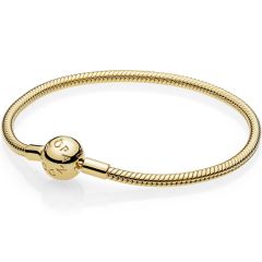 Pandora Moments Gold Smooth Snake Chain Bracelet