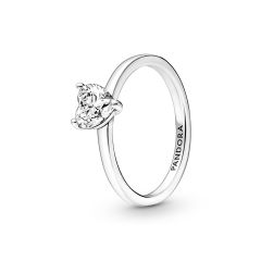 Pandora Sparkling Heart Sterling Silver Solitaire Ring