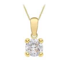 9CT Yellow-Gold White April Birthstone Pendant Necklace