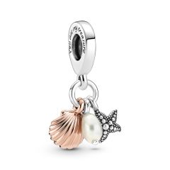 Pandora Moments Pearl, Starfish & Shell Triple Dangle Charm