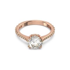 Swarovski Constella Princess-Cut Rose-Gold Tone Cocktail Ring
