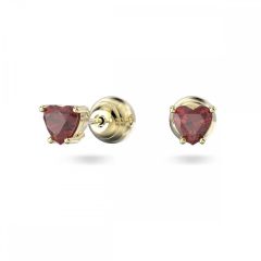 Swarovski Stilla Red Heart Gold-Tone Earrings