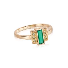 Daisy Beloved Green Onyx 18CT Gold-Plate Ring