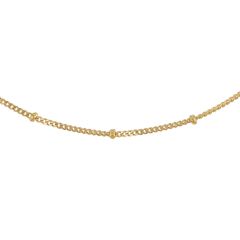Yellow-Gold Plated Silver Beaded Chain Necklace