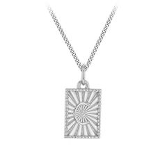 Sunray Letter C Sterling Silver Pendant Necklace