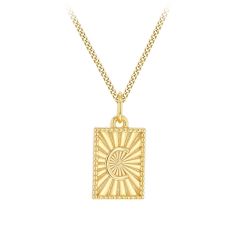 Sunray Letter C Gold-Plated Silver Pendant Necklace