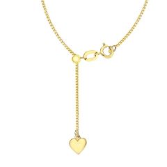 Heart Gold-Plated Curb Chain Slider Necklace