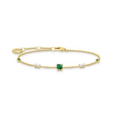 Thomas Sabo Green & White Stones Gold Bracelet