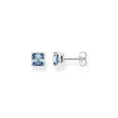 Thomas Sabo Square-Cut Blue Stone Silver Stud Earrings