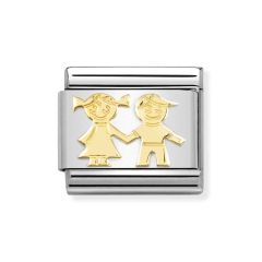 Nomination Composable Classic Steel & Gold Sister & Brother Charm