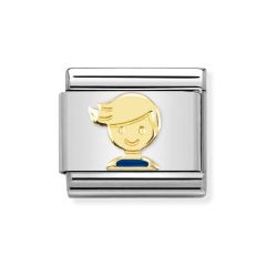 Nomination Composable Classic Steel & Gold Blue Boy Charm