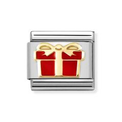 Nomination Composable Classic Steel & Gold Red Gift Charm