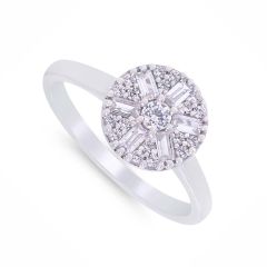 9CT White-Gold Diamond Round Illusion Style Ring