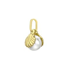 9CT Yellow-Gold Freshwater Pearl & Shell Pendant Necklace